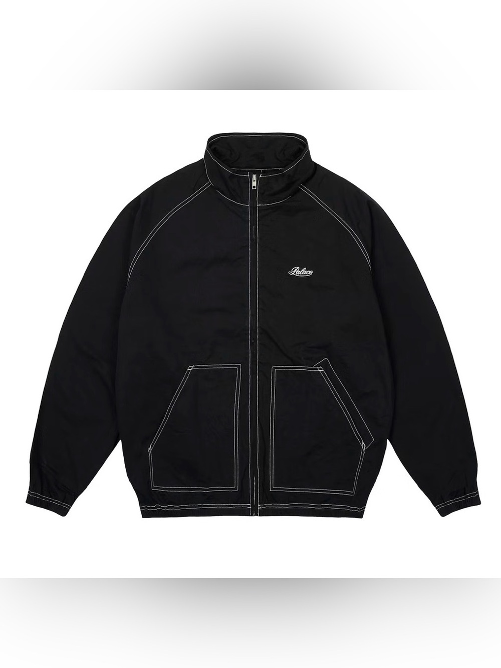 Palace Rinsed Jacket Black Full Zip Embroidered Logo Warm Up Jacket SS25 Size xl